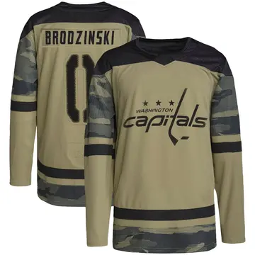 Men's Jonny Brodzinski Washington Capitals ＃0 Authentic Camo Military Appreciation Practice Jersey