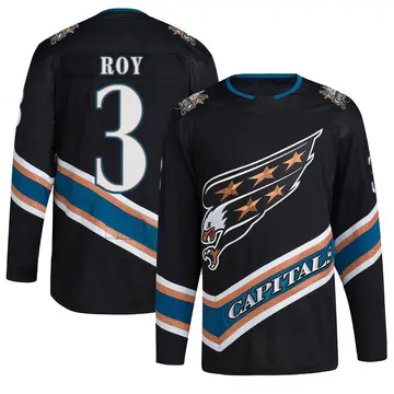 Men's Matt Roy Washington Capitals ＃3 Authentic Black Reverse Retro 2.0 Jersey