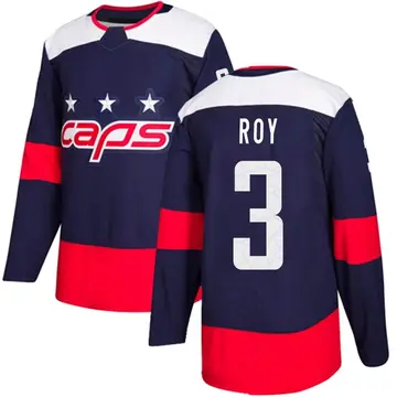 Men's Matt Roy Washington Capitals ＃3 Authentic Navy Blue 2018 Stadium Series Jersey