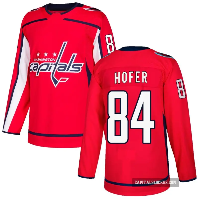 Men's Ryan Hofer Washington Capitals ＃84 Authentic Red Home Jersey