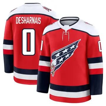 Men's Vincent Desharnais Washington Capitals ＃0 Premium Red Alternate 2025 Jersey