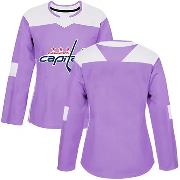 Women's Blank Washington Capitals Authentic Purple ＃ Fights Cancer Practice Jersey