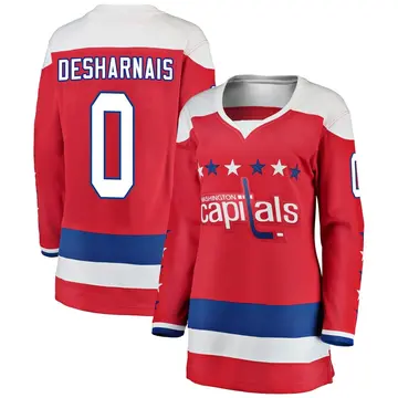 Women's Vincent Desharnais Washington Capitals ＃0 Breakaway Red Alternate Jersey