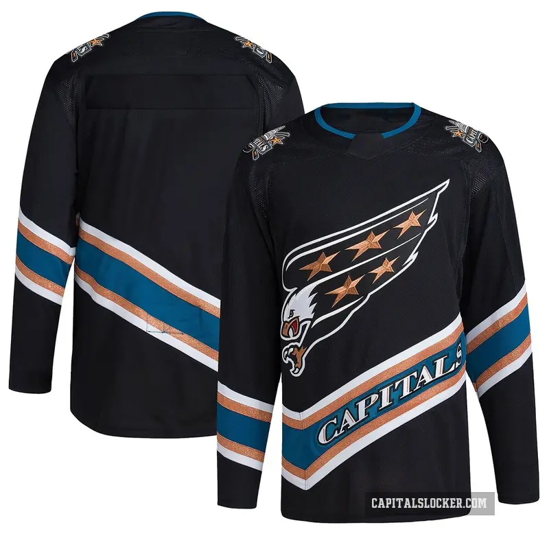 Youth Blank Washington Capitals Authentic Black ＃ Reverse Retro 2.0 Jersey