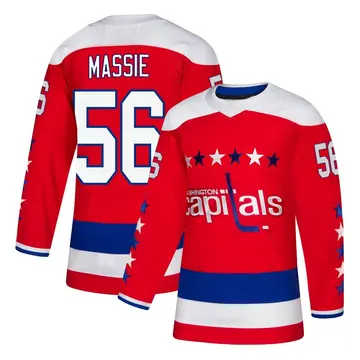 Youth Jake Massie Washington Capitals ＃56 Authentic Red Alternate Jersey